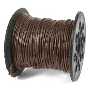 Leather Red Brown round, 1.5mm, 1 metre