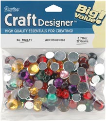 Rhinestone Shapes asst rounds 22 Grams