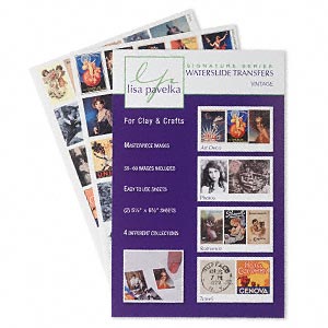 Image transfer, Waterslide Transfer by Lisa Pavelka, Vintage Collection,. Sold per pkg of 2, approx 50-60 images