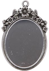 Madame Delphine's Large Oval Mirror-Oxidized Silver, 50 x 30mm, 1/Pkg