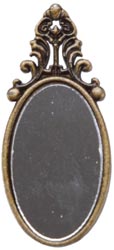 Madame Delphine's Oval Mirror-Oxidized Brass, 40 x 15mm, 2 pcs