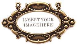 Madame Delphine's Nameplate-Oxidized Brass  Pendant, 55 x 30mm, 1/Pkg