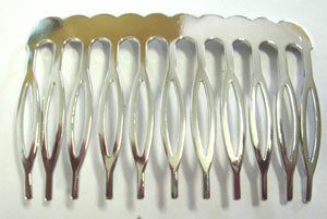 Hair Comb, Plate with 11 teeth, Nickel Plate, 5 pcs