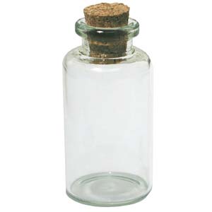 Glass Bottle with Cork, 20ml, 4 pcs