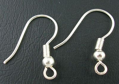 Silver Plate Ear Hooks, 18 x19mm, Nickel Free, approx 100 pairs