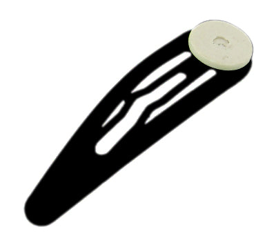 Hair Snap Clip, Black with Pad, 10 pcs