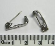 Antique Silver, Brooch Roller Clasp 17mm, 10 pieces
