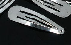 Nickel plated  snap hair clip, 49x13mm, 20pcs, fits covers