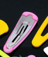 Hair Snap Clip Covers, Mixed Colours, 52x17mm, 20pcs
