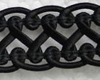 Imitation Leather Braid, Filigree design,18 x 2mm, Black, 1 metre