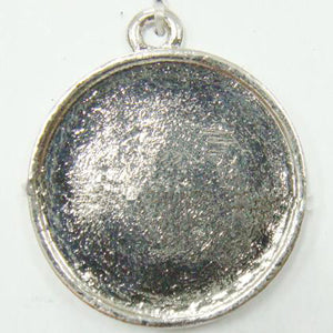 Tibetan Silver Pendant, flat round 22mm, 10pcs
