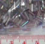 Bugle Beads,  6mm, Plum Rainbow, 25 grams