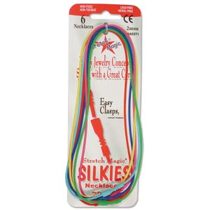 RUBBER TUBE STRETCH MAGIC SILKIES 16" NECKLACES-ASST COLORS 6 pcs by Pepperell