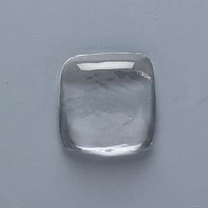Cabochon, glass, clear, 20x20mm non-calibrated square. Sold per pkg of 4.