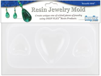 Deep Flex Resin Jewelry Reusable Plastic Molds Hearts 3 Assorted Shapes
