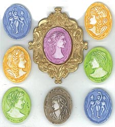 Jolee's Boutique Parcel Dimensional Stickers, Cameos, 8 pcs