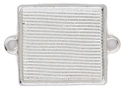 Blue Moon Design Studio Metal Connectors, Square -Silver Plate, 5/Pkg 26x20mm