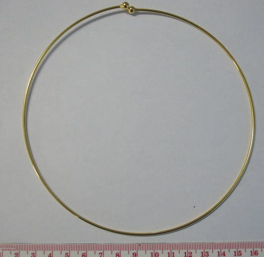 Gold Plate Neck Ring, 14cm, 1pc  - FAULTY