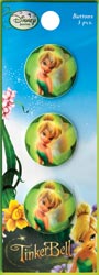 Disney Licensed Buttons - Tinkerbell - 3 pcs