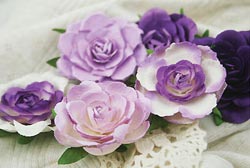 Paper Flowers - Prima Trellis Roses 6/Pkg, Purple Mist