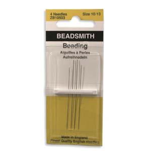 English Beading Needles sizes Assorted, 2x10, 2x13, 4pcs