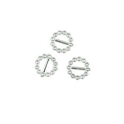 Buckles Silver Round 16mm, 15 pcs