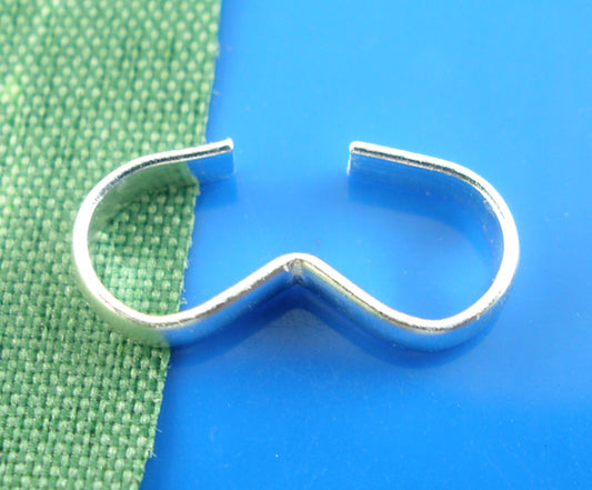 Crimp Connectors "w",  Silver Plated, 13 x 6mm. 200pcs