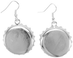 Silver Plated Dangle Earrings, 20mm 1 pair