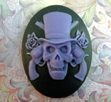 Resin, Cameo Pirate  on Black 3D Cameo, 40 x 30mm, 1pc
