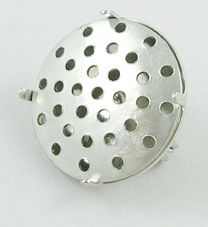 Antique Silver, Brooch Back, metal sieve for beading, 19mm, 20 sets