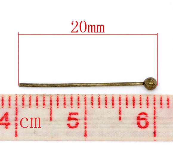 Ball Head Pins, Antique Bronze, 20mm x .5mm, approx 1,000pcs