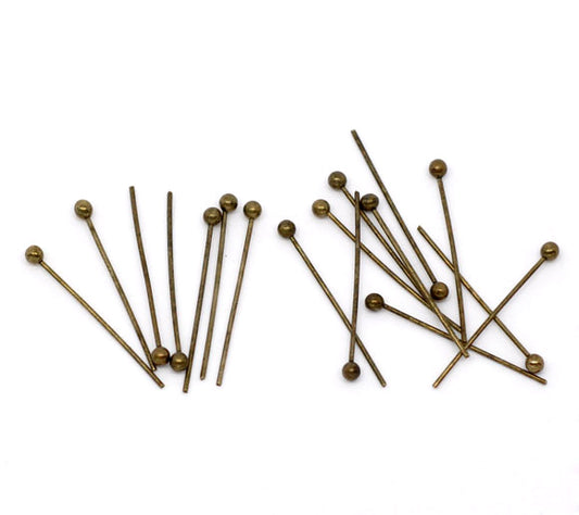 Ball Head Pins, Antique Bronze, 20mm x .5mm, approx 1,000pcs