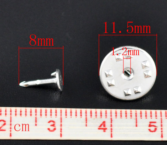 Silver Plated, Tie Tac Pad & Tie Squeeze Clutch, 11.5x6mm 4x1.2mm, 100 sets