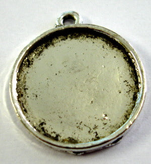 Antique Silver Plate Pendant, about 25mm long, 23mm wide, picture frame, 10 pcs