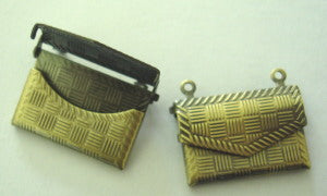 Antique Bronze Plate, Connector Bag Pendant, 21 x17mm, 10pcs