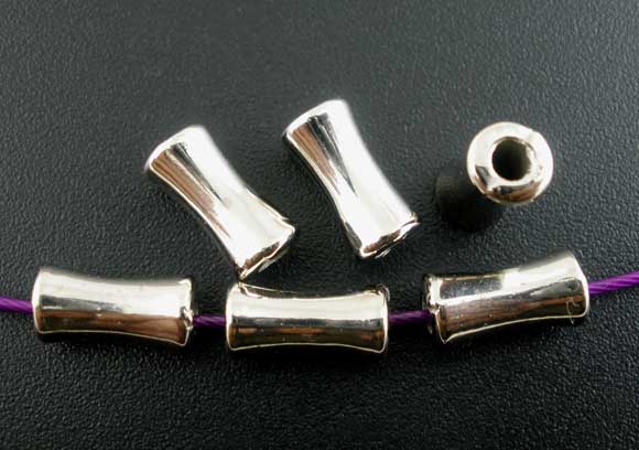 Antique Silver Acrylic CCB Bone Spacer Beads 11x5mm, 300pcs - feels like metal