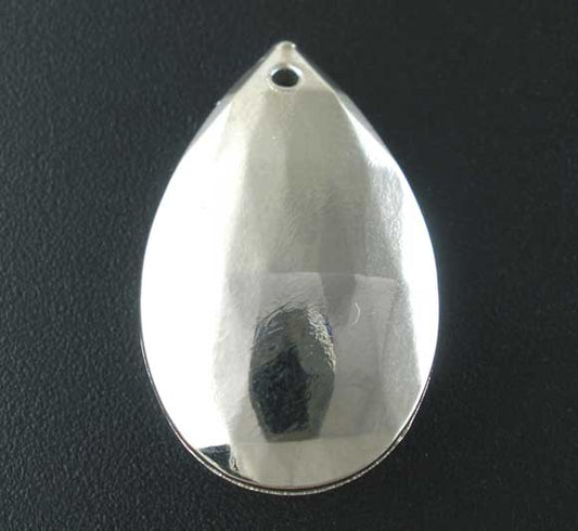 Antique Silver, Acrylic CCB, Pear drop faceted Charms Pendants 25x16mm, 30pcs