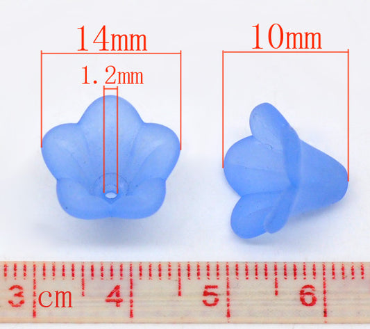 Acrylic Flower Beads, Mixed Colours, 14x10mm, 200 pcs