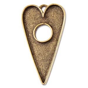 Antique Gold, Grande Toggle Heart Bezel, 1pc by Patera,  Nunn Design