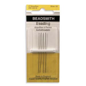 English Beading Needles, Size 10, 4pcs  Beadsmith