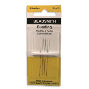 English Beading Needles, Size 15, 4pcs Beadsmith