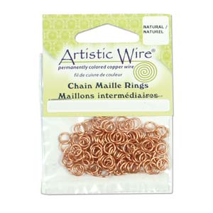 Artistic Wire Natural Jump Rings 18 gauge, ID 5.95mm (15/64inch), 100pcs