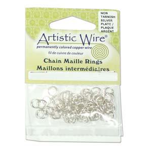 Artistic Wire Non Tarnish Silver Jump Rings 18 ga, ID 3.18mm (1/8 inch), 80pcs