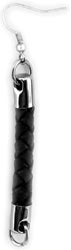 Leather Braided Drop Earrings, Black, 2/Pkg