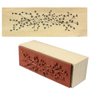 Rubber Stamp Block, 3inch, Berry Branch Border