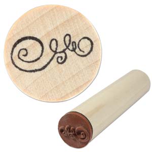 Rubber Stamp Block, 1/2inch, Ribbon Swirl mini