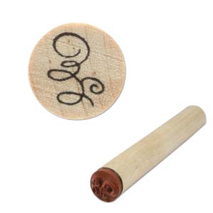 Rubber Stamp Block, 1/2inch, Ribbon Curls tiny