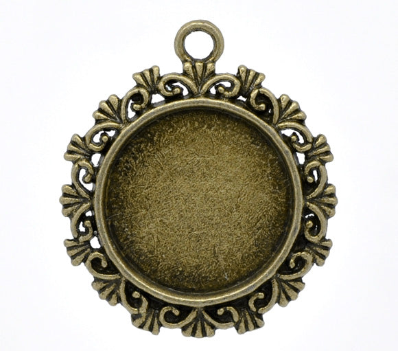 Antique Bronze Frame Settings 34x30mm (Fit 20x20mm), 10pcs
