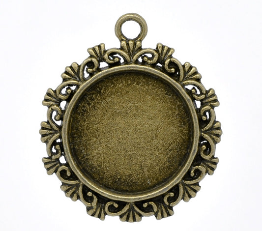 Antique Bronze Frame Settings 34x30mm (Fit 20x20mm), 10pcs