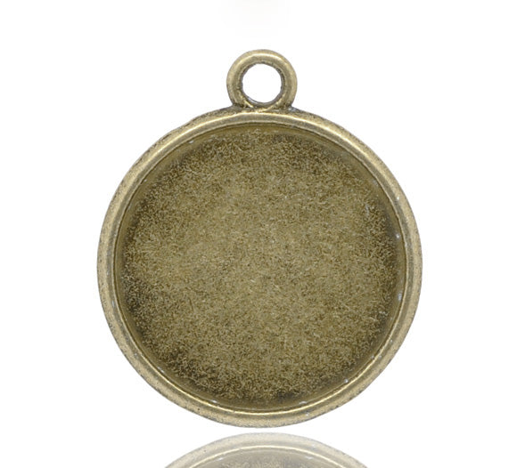 Antique Bronze Frame Settings 29x25mm, 10 pcs